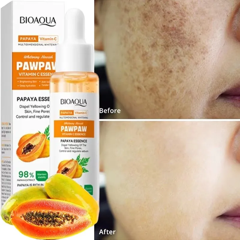 30 мл BIOAQUA Papaya Vitamin C Сыворотка для лица Эссенция Питательная Укрепляющая Увлажняющая Осветляющая Увлажняющая Уход за кожей лица