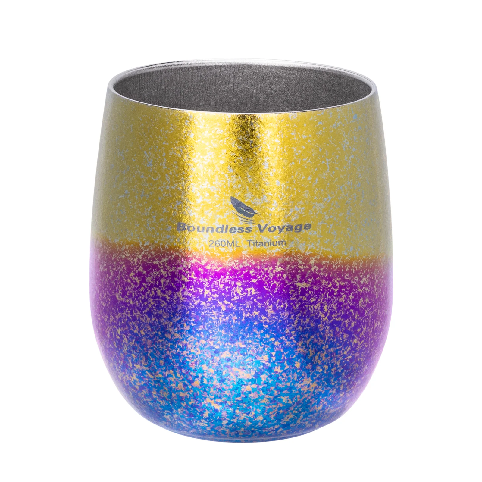 Grenzenlose Voyage 260ml Titan Doppel-schicht Tasse Bunte Teetasse Becher mit Eis Blume für Wasser Tee Wein Bier obst Saft Ti3084D