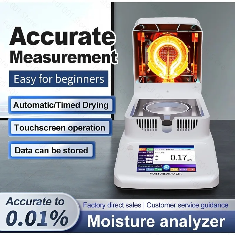 Halogen Moisture Analyzer Infrared Solid Content Tester for Feed Food Tea Medicinal Materials Sludge Sample Measurement