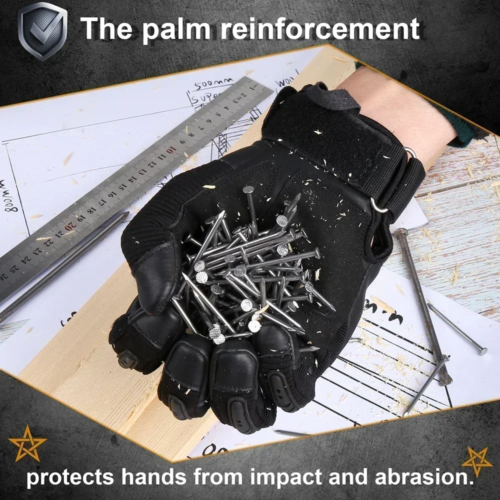 Full Finger Tactical Gloves Sports Paintball Shooting Hunting Combat Airsoft PU Leather Touch Screen Rubber Protective Gear Men