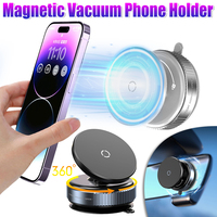 Car Phone Magnetic Stand Mechanical Vacuum Suction Cup Rotate 360° Magnetic Adsorption Bracket Navigation Universal Holder