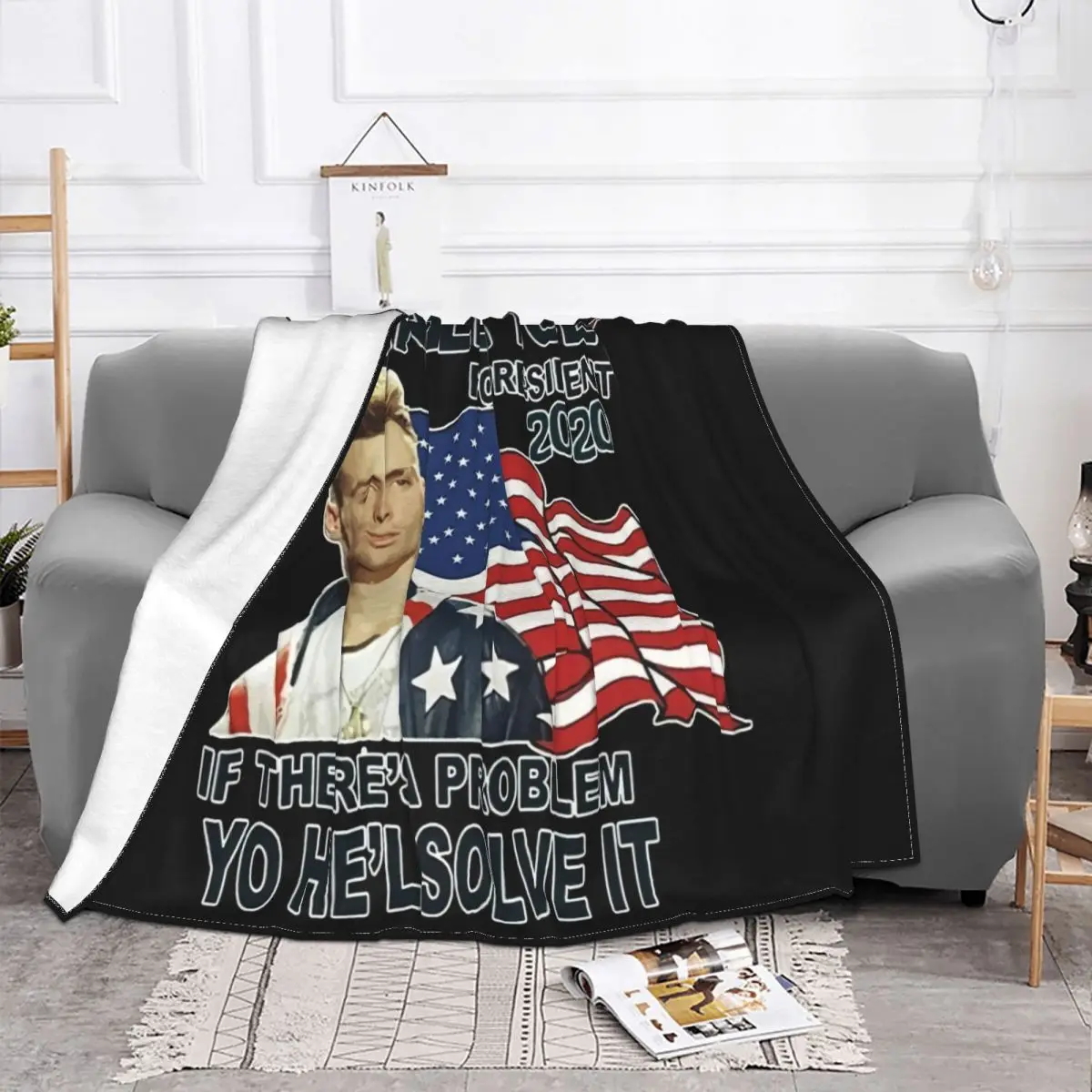 Vanilla Ice For Presiden Go A Problem Hell Solve I Political Parody Unisex T- High Quanlity Punk Better Throw Blanket