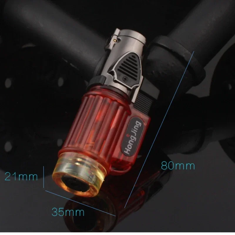 Visible Gas Blue Flame Torch Turbo Lighter Spray Gun Electronic Lighter  Gas Lighter 1300C Butane Cigar Lighters Gadgets for Men