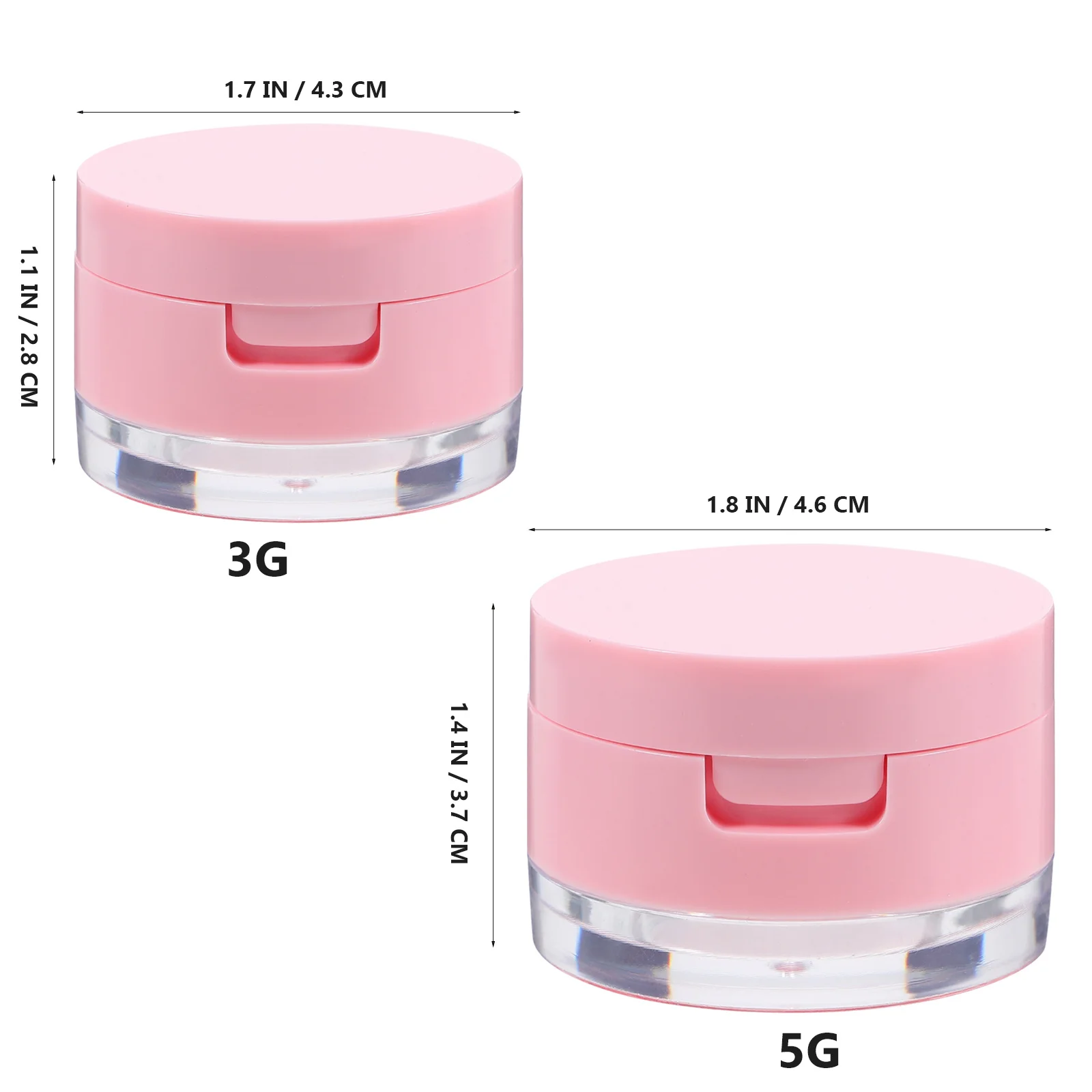 2 conjuntos de recipientes vazios para blush solto, caixas portáteis de maquiagem em pó, estojo de pó reutilizável para mulheres, viagens