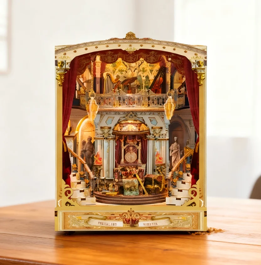 OUZEY Modello in legno della casa dell'opera da sogno, kit in miniatura 3D con illuminazione, intricato regalo da collezione per adulti