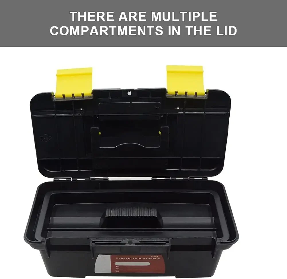 Double-Layer Tool Storage Box Hand Tool Case Portable Toolbox Hand Tool Chest Storage Case Plastic Toolbox with Removable Tray