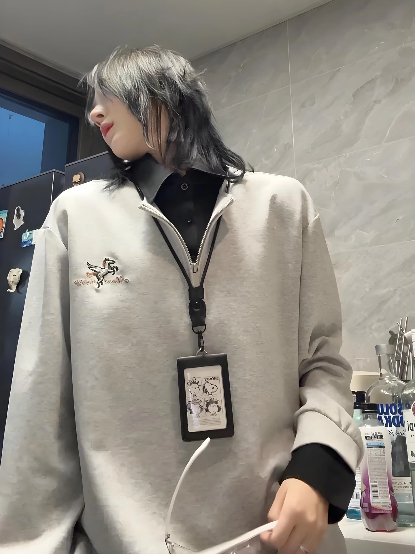 

Мужская весенняя толстовка с длинным рукавом на молнии, с эффектом двухслойности, вышивкой и пэчворком, повседневная уличная одежда для молодежи