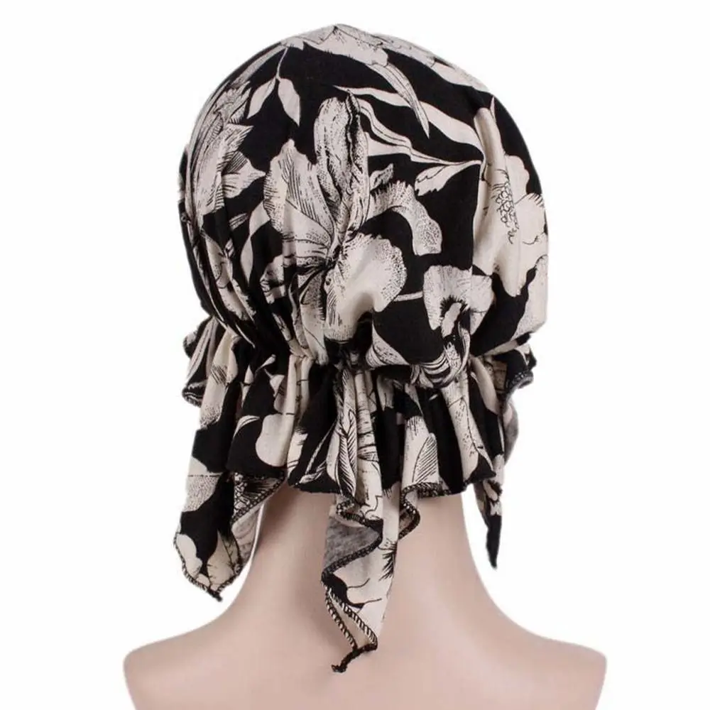 Warmer Tube Beanies Headwrap Fashion Casual Floral Print Turban Cotton Hat Bandana Women National Wind Chemotherapy Hat