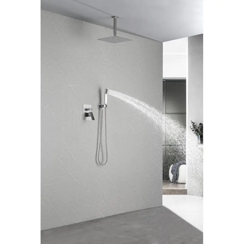 

12 Inch Wall Mounted Rain Shower Head System - High Pressure, Easy Install Showering Experience, Modern Bathroom Fixture