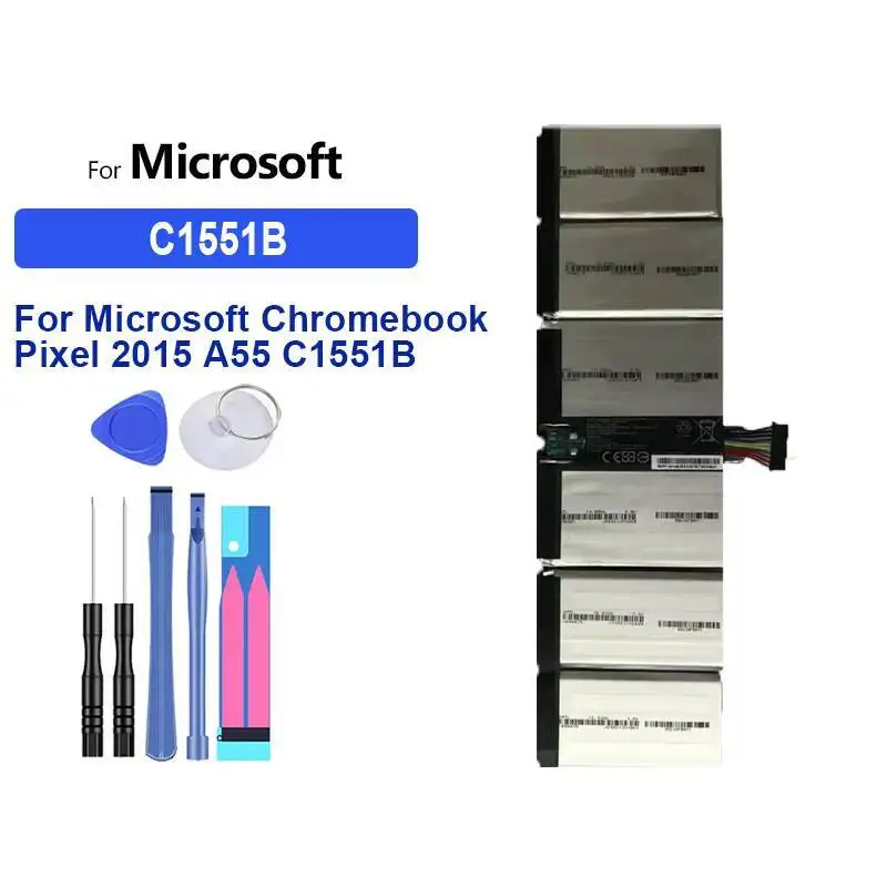

Laptop Battery For Microsoft Surface Chromebook Pixel 2015 A55 C1551B PC Good Low-Temperature Performance 9295Mah