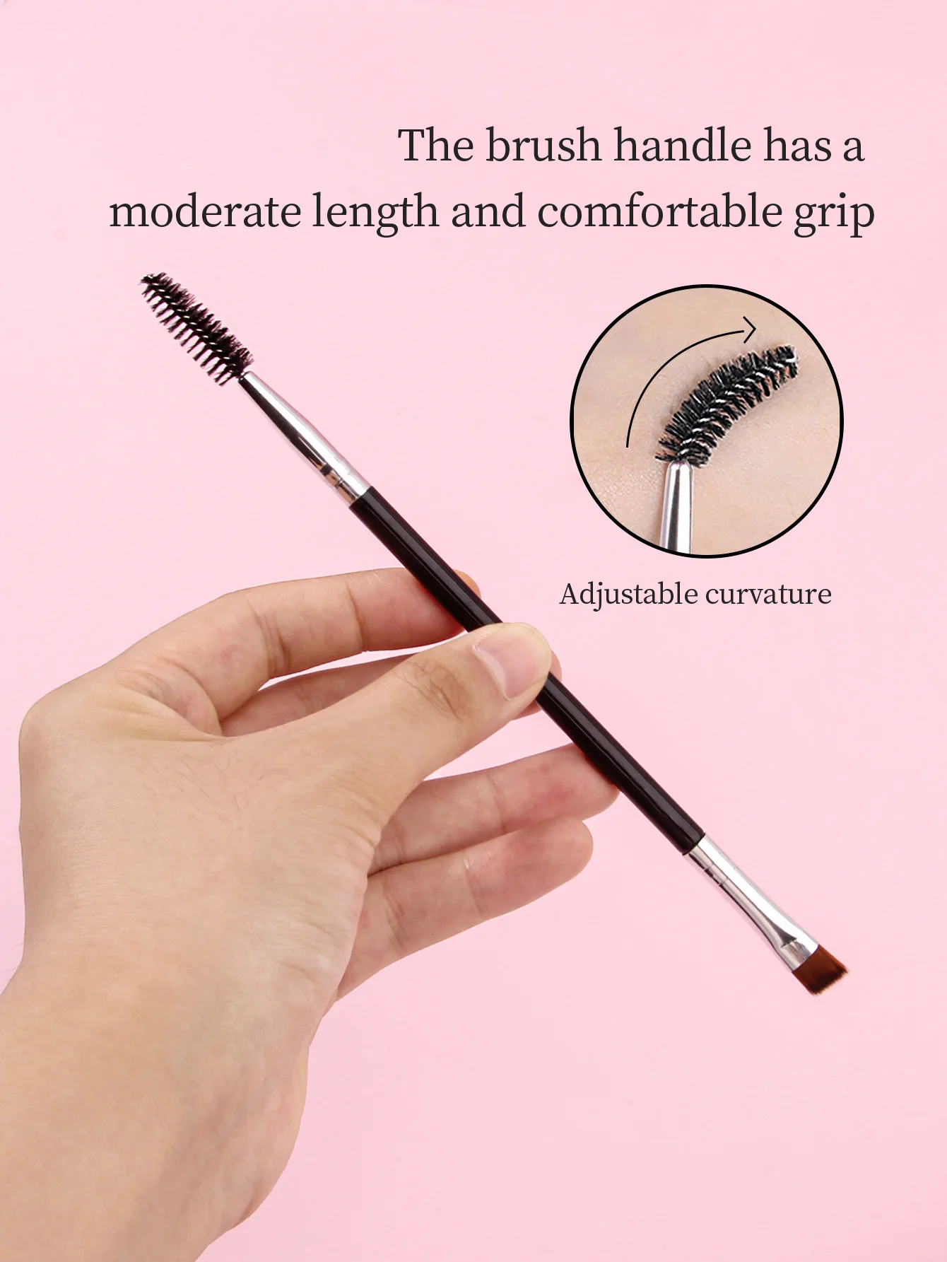 眉毛ブラシ角度付き眉毛コームプロフェッショナル美容メイクブラシまつげ眉毛ブラシブレンドメイクアップツール