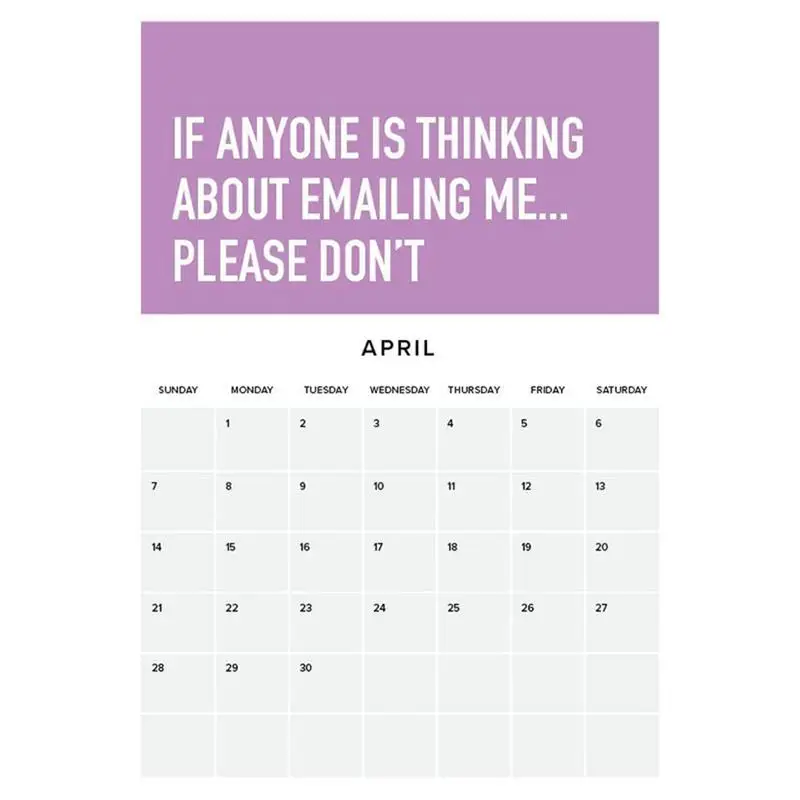 Calendario de pared mensual con espacio de escritura espacioso, planificador motivacional divertido, 2025, 2025