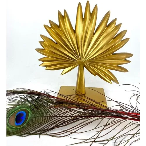 Palm Leaf Trinket Gold Colorful Sculpture Hand Art