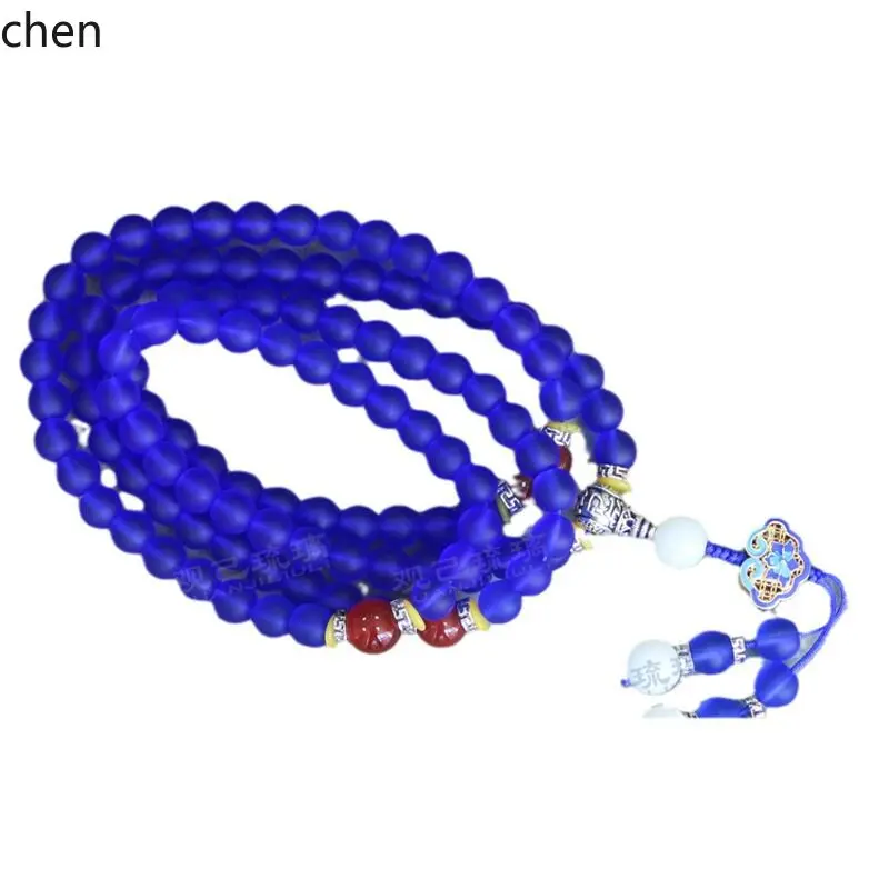 Cz colored glaze 108 beads rosary beads bracelet colored glaze medicine buddha green tara great sun tathagata amitabha buddha
