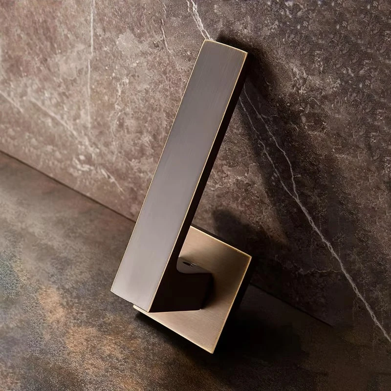 Antique Bronze Interior Privacy Door Lever with Lock for Bedroom and Bathroom Heavy Duty Square Dummy Door Handle