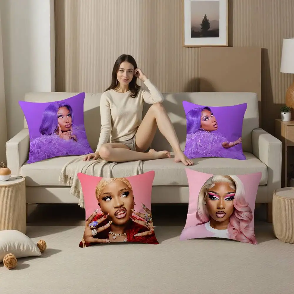 

M-Megan Thee Stallion Singer Personalized picture text home decorative pillows Household Gifts 45x45cm