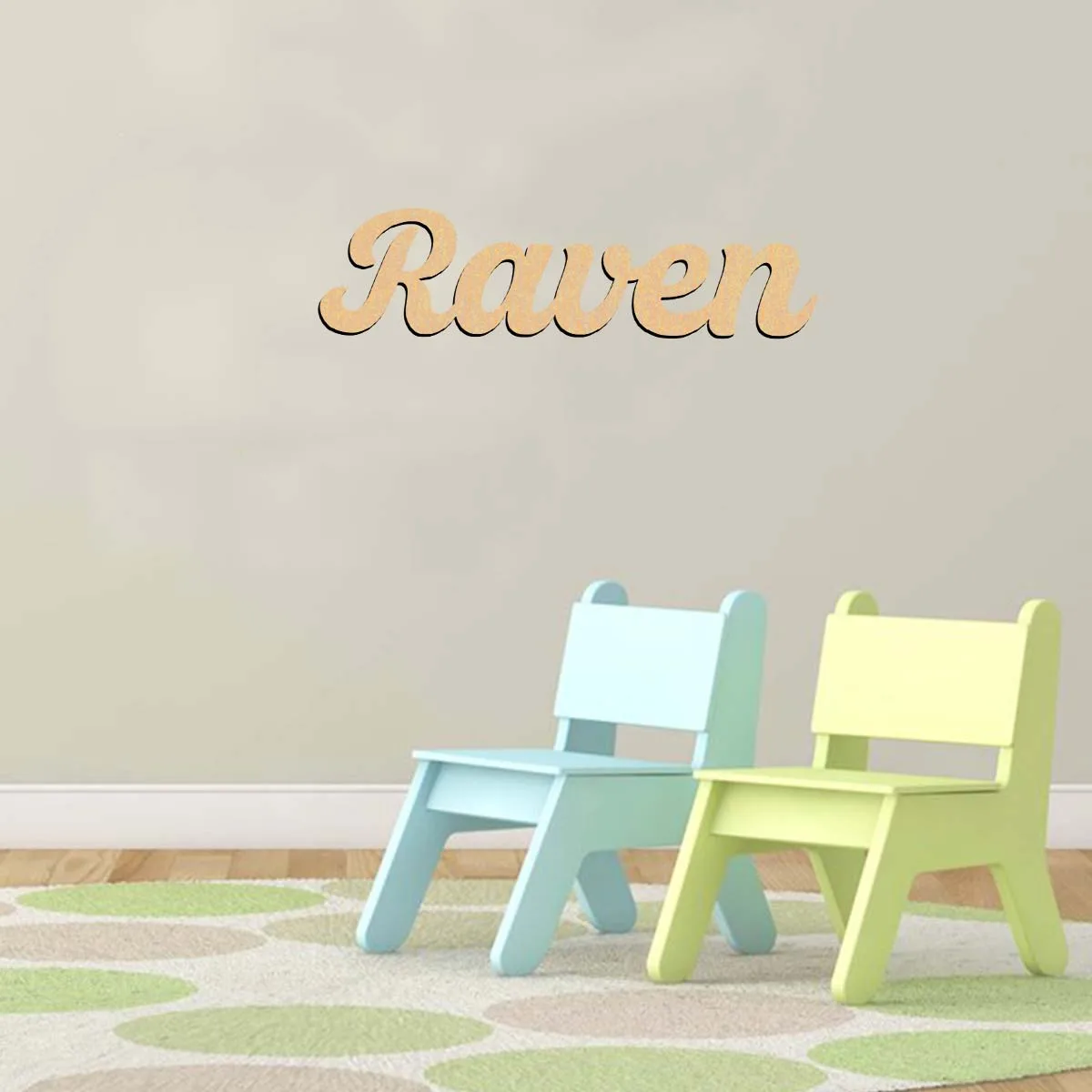 1pc Lovely Raven example Customized Name Wood Material Laser-Cut Sign Wooden Sign Unfinished Wood for Painting or Glittering