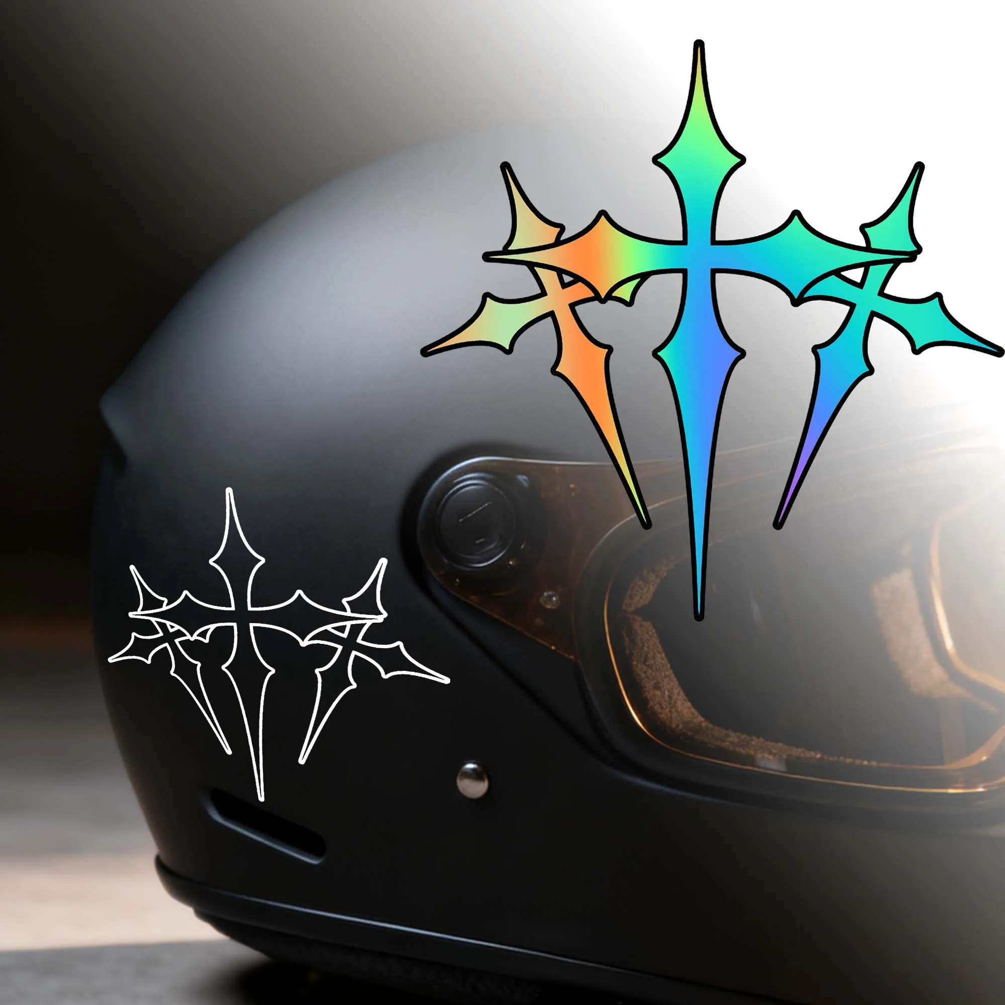 1PC Gothic Style Cross Motorcycle Stickers Waterproof for DIY Helmet Motorbike Front Fairing Fuel Tank Universal Vinyl Decals