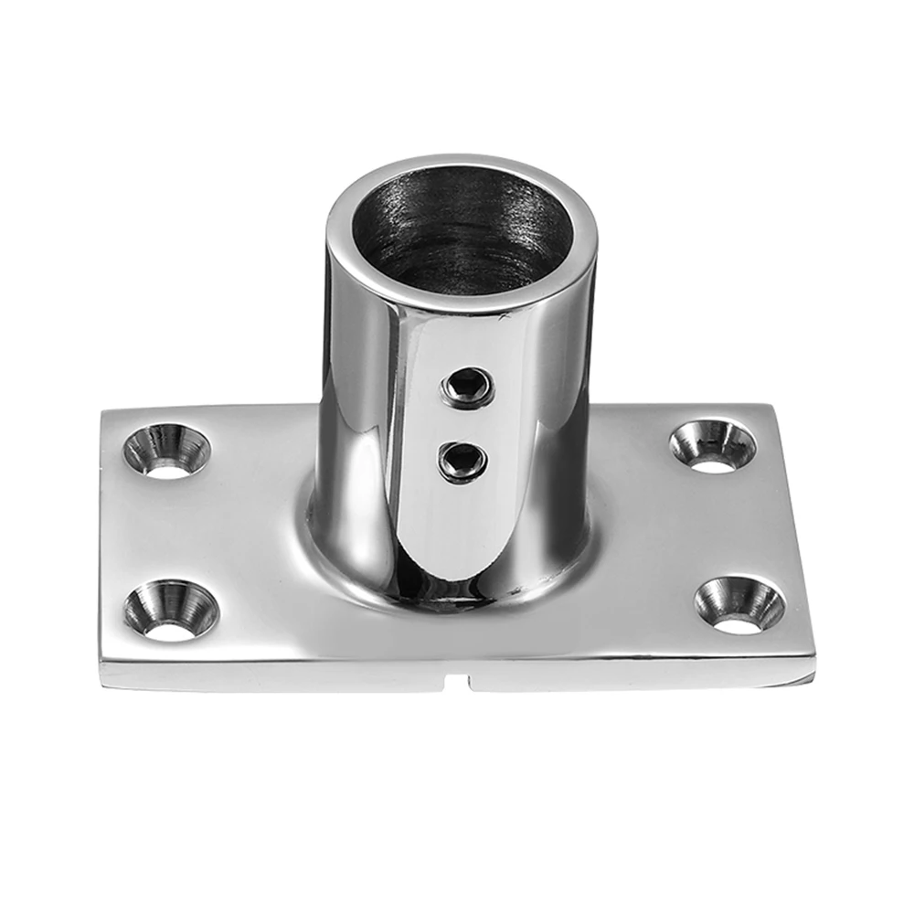 22/25/30/32mm Rectangular Base Tube Pipe Base Marine Handrail Fitting 90° Boat 316 Stainless Steel Handrail Fittings Stanchion
