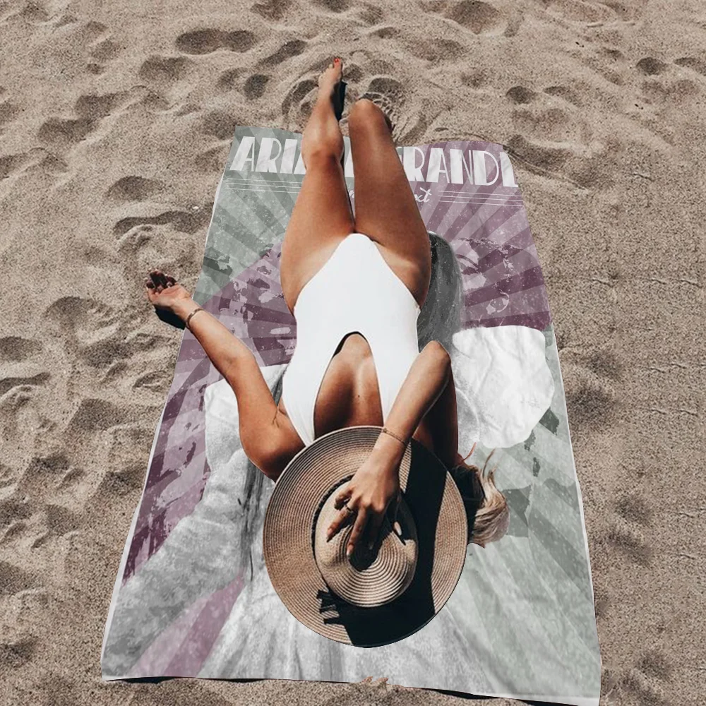 

American Pop Singer Ariana Grande Microfiber Blanket Quick Drying Beach Towels Oversized Printing Super Absorbent Pool Blanket