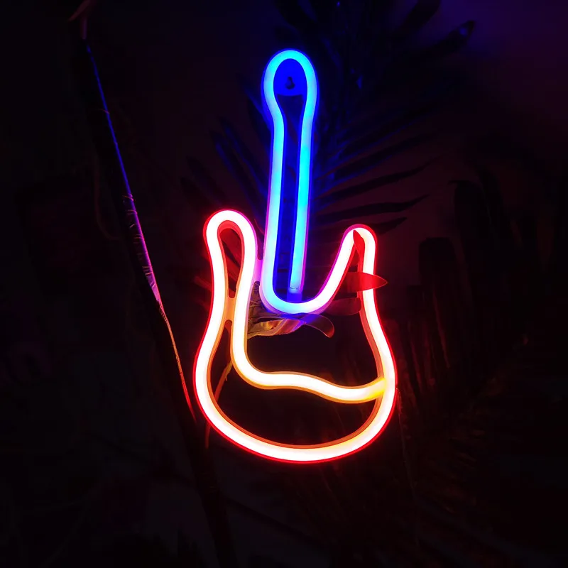 Guitar LED Neon Light Festival Decoration Luminous Neon Lamp Bedroom Living Room KTV Bar Party Home Decor Lamp