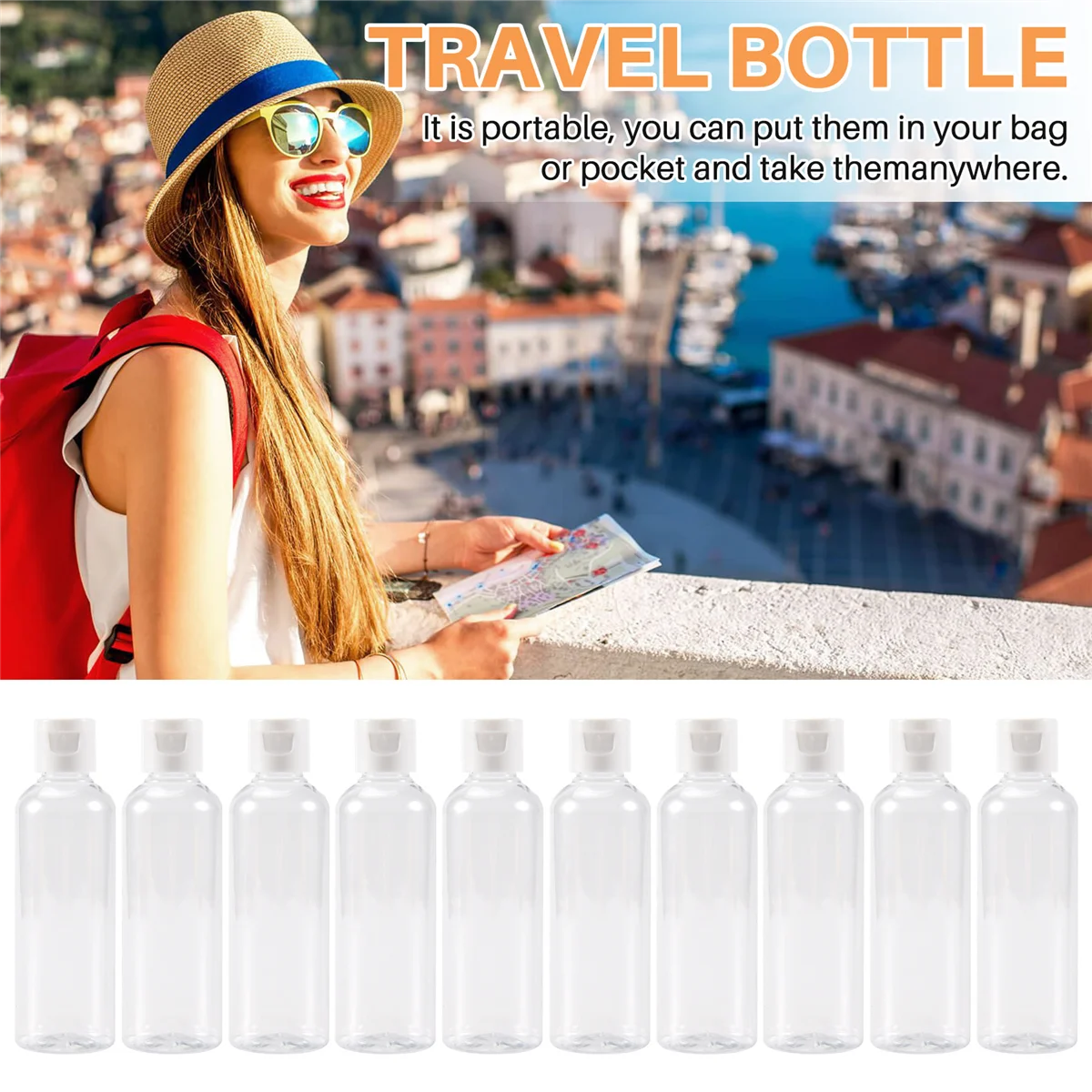 20 Pieces 100ml Plastic shampoo bottles Plastic Bottles for Travel Container for Cosmetics Lotion