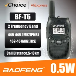 Baofeng-Mini walkie-talkie T6 para niños, Radio bidireccional de mano, interfono de juguete, 0,5 w, FRS PMR, tienda oficial