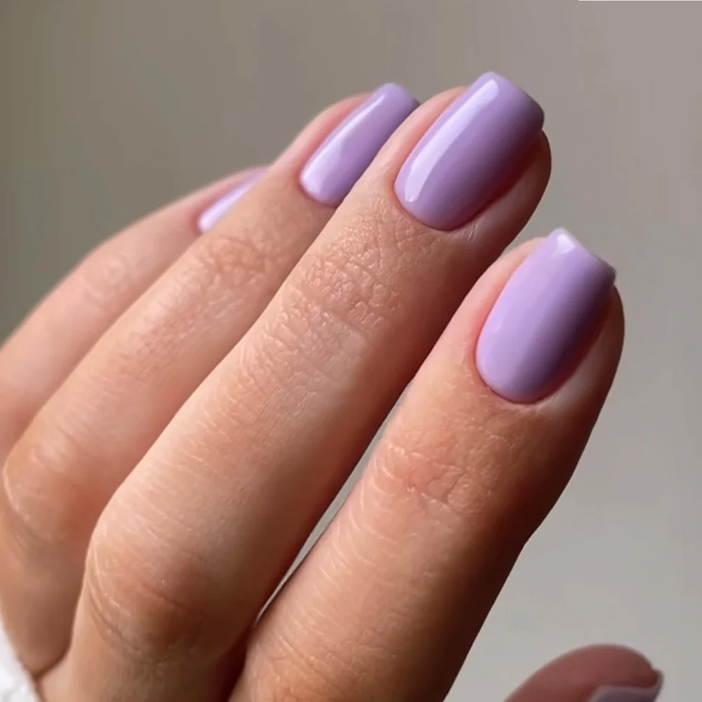 24 pçs clássico cor sólida imprensa de unhas falsas em unhas cobertura completa colorido com cola geléia curto quadrado bailarina wearable manicure