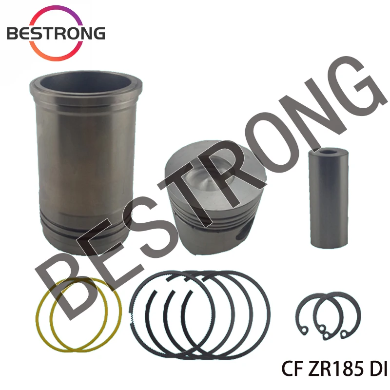 Overhaul Piston and Cylinder Liner Kit For CF R185 ZR185 R190 ZR190 R192 ZR192 CFZ195 R195 Diesel Engine Spare Parts