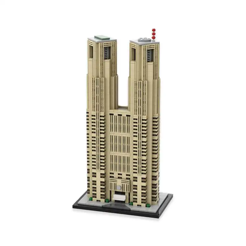 Japan Architektur Tokyo Metropolitan Government Gebäude (Tochō) Modell Blöcke Maßstab 1:800 Bausteine Display Spielzeug Geschenke