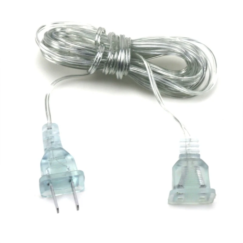 Transparent Fairy Light Extension Cord Portable Clear Line Extender Wire for Christmas Lights LED String Lights