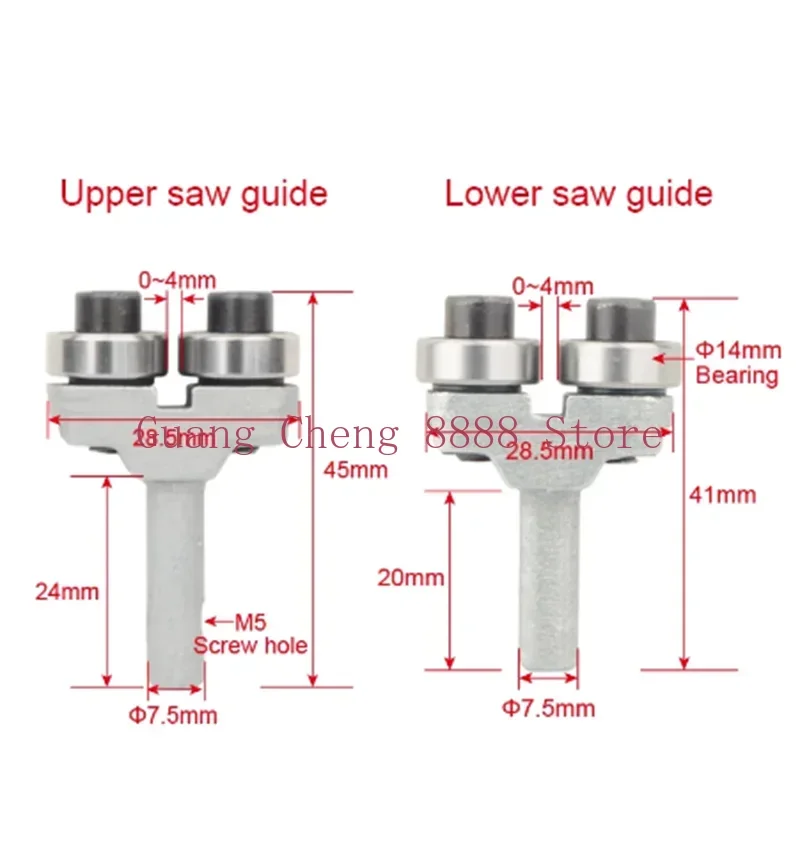 Guide per lame per sega a nastro da 1 pezzo Guida per lama con cuscinetto a sfera per sega a nastro per legno per accessori per sega a nastro da 9 "8".
