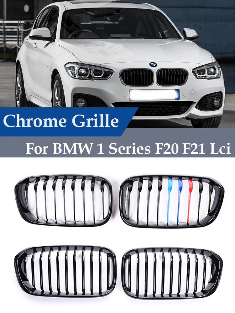 

Front Bumper Single Slat Grill Gloss Matte Black M Performance Grille For BMW 1 Series F20 F21 Facelift 2015-2019 120d 118d M135