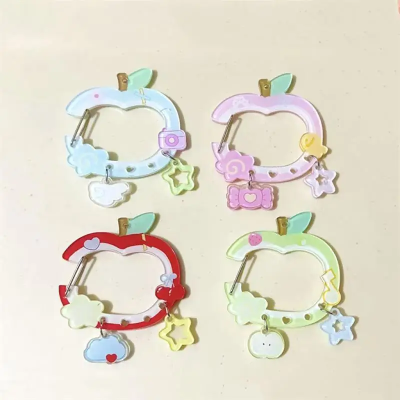 Cute -shaped Star Cloud Pendant Carabiner Mountaineering Buckle Acrylic Keychain Multipurpose Keyring Hook Bag Hanging Gift