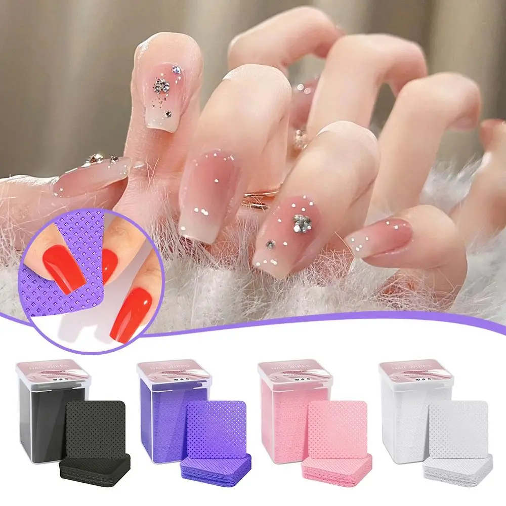 200PCS/Box High Quality Multicolor Nail Art Cleaning Cotton Pads Lint-free Cleaning Tools Nail Wipes Sqaure Makeup Tool Home Use