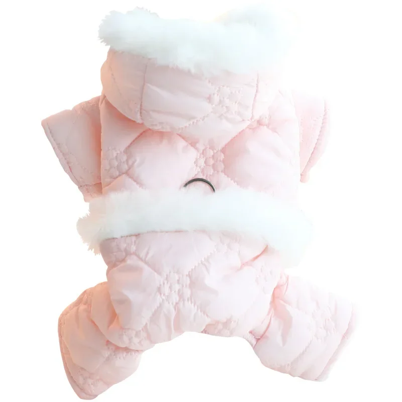 Lllypop Winter Dog Onesie Snowsuit Hoodie Warm Fleece Dog Jumpsuit Pet Outfits Dog Clothes for Small Dogs