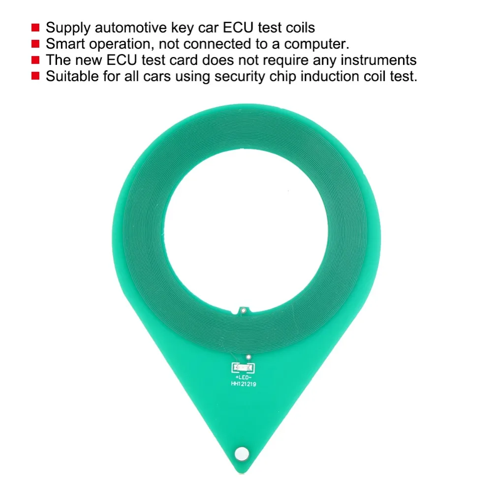 Green PCB Board Car Key ECU Test Coil Plastic Universal Induction Signal Detection Card LED Indicator