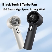 Handheld Fan100 Wind LED Digital Display Mini Portable USB Charge Small Pocket Fan for Office Desk Student Dormitory Outdoor Fan