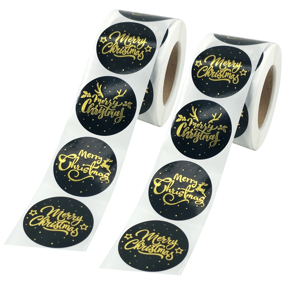 

Stickers Self Adhesive Gold Sealing Party Use Merry Patterns Children Gift Envelope Wrapping DIY Craft Projects Christmas