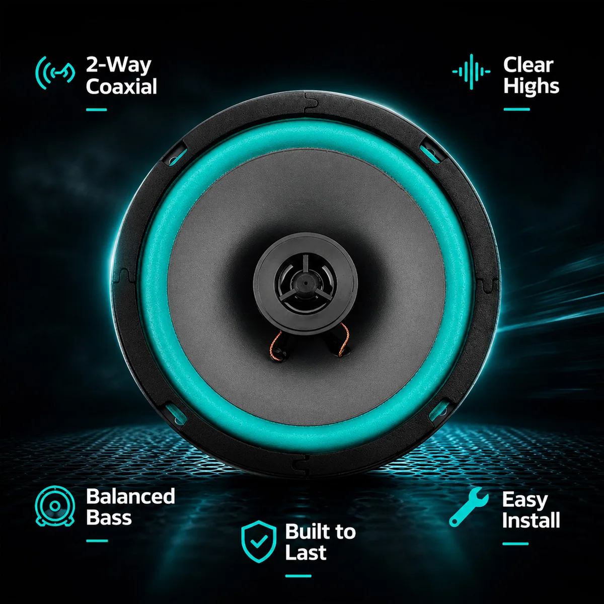 Yitong 1PC Car Coaxial Speakers 4/5/6.5 inch 2 Way Full Range Stereo Audio Speakers Woofer Tweeter for Vehicle Door Upgrade