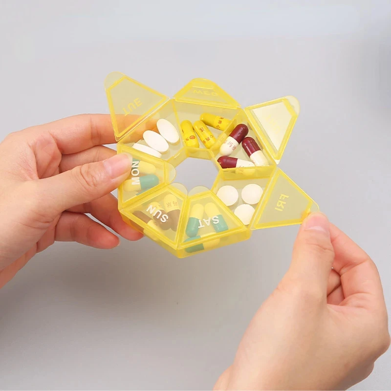 Mini Small Portable Vitamin Pill Box Pills Cases Container Organizer Storage Tablets 7 Days Grids Medicine Fish Oils Travel