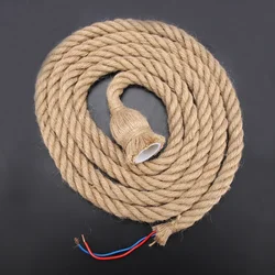 3m E27 Vintage Hemp Rope Ceiling Light Base Pendant Lamp Bulb Holder 85-265V