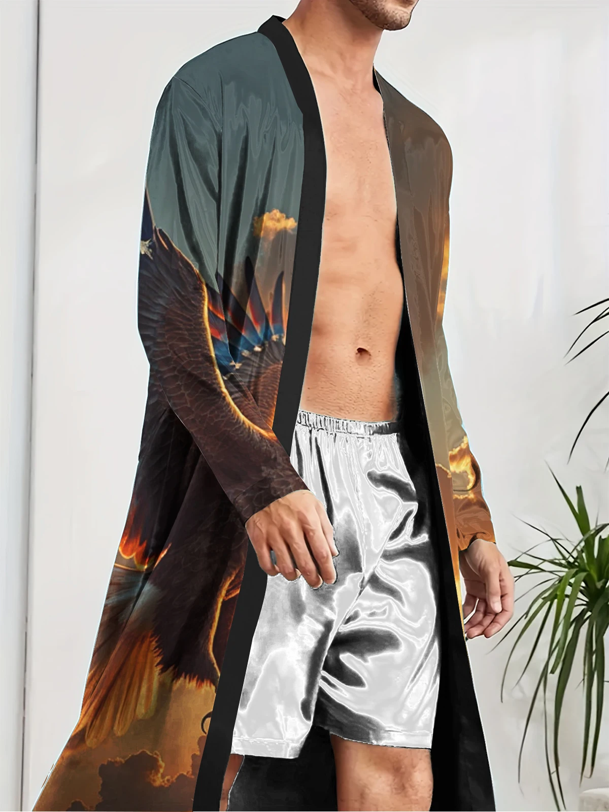 1pcs Men's Robes 2026 Spring/Summer bath robe robe dressing gown 3D Printed Graphic Sleepwear Robes Breathable