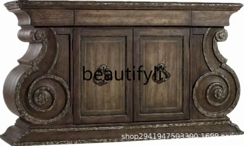 

American Style Entryway Cabinet Vintage Double Door Sideboard Storage Vintage Decor Custom Furniture