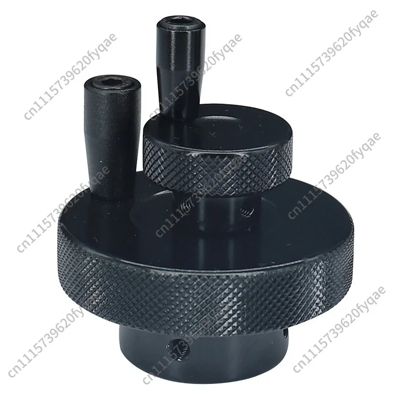 2pcs Round Knurled Black Hand Crank Handwheel, Rotating Knob with Set‑Screw for Machine Tool Slide Table Screw Rod