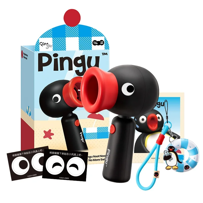 

Genuine Pingu Fan Pingu Summer Kawaii Mini Fan Rechargeable Fan Portable Fan Backpack Ornament Three Speed Wind Custom Gift Toy