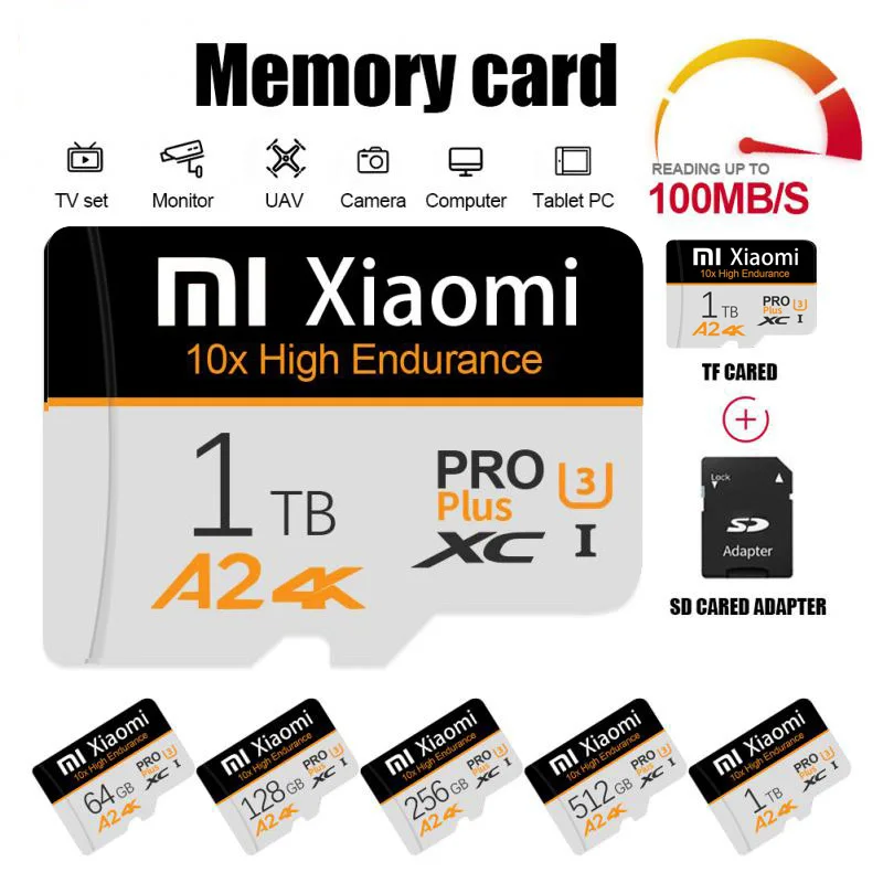 Xiaomi SD Memory Card 1TB 512GB 256GB A2 U3 Micro TF SD Card 128GB 64GB High Speed TF Card For games/camera/Smartphone