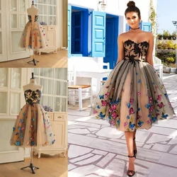 Customized Knee Length Colorful Homecoming Dresses Sweetheart Appliques Prom Party Gowns Vestido De Noche robes de soirée