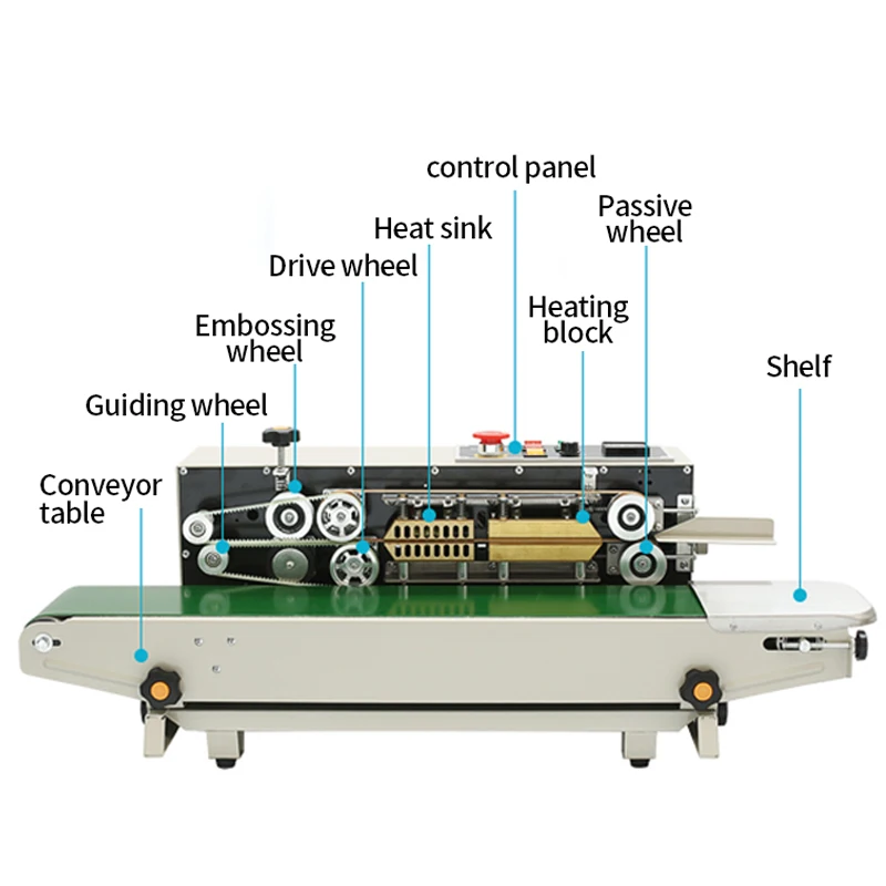 Automatic Continuous Film Sealing Machine Plastic Bag Package Machine Expanded Food Band Sealer