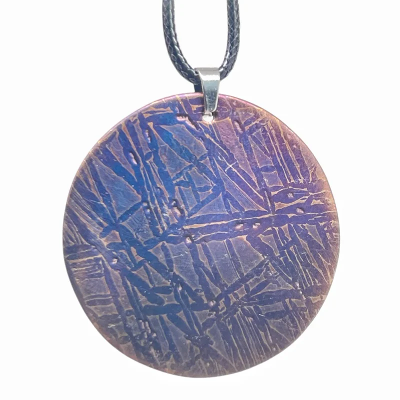 Authentic Muonionalusta Iron Meteorite Heat-Treated Necklace Fine Meteorite Collection Piece LK413
